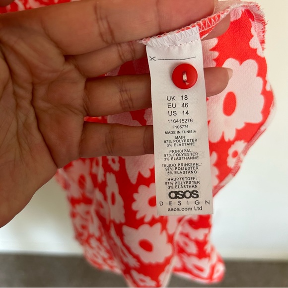 ASOS Red floral Minidress 14 - Picture 3 of 7